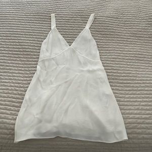 NWT white crepe mini slip dress! Thick crepe material! Not see through!